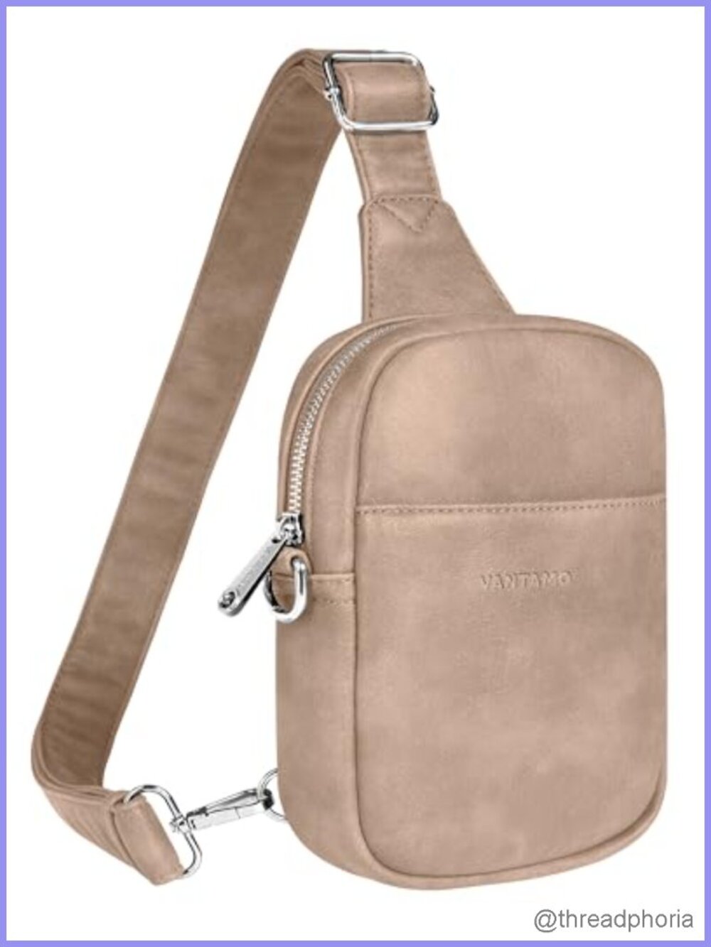 Sling Bag for Women RFID Anti-Theft Crossbody PU Leather with Adjustable Strap